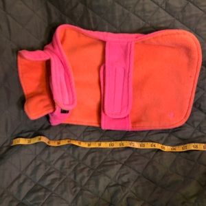Reversible Dog Fleece Coat Pink Orange size M/L